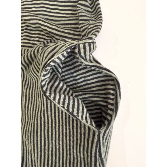 Eileen Fisher Size PM Petite M Linen Striped Dress Black Green Organic Short - Picture 9 of 10